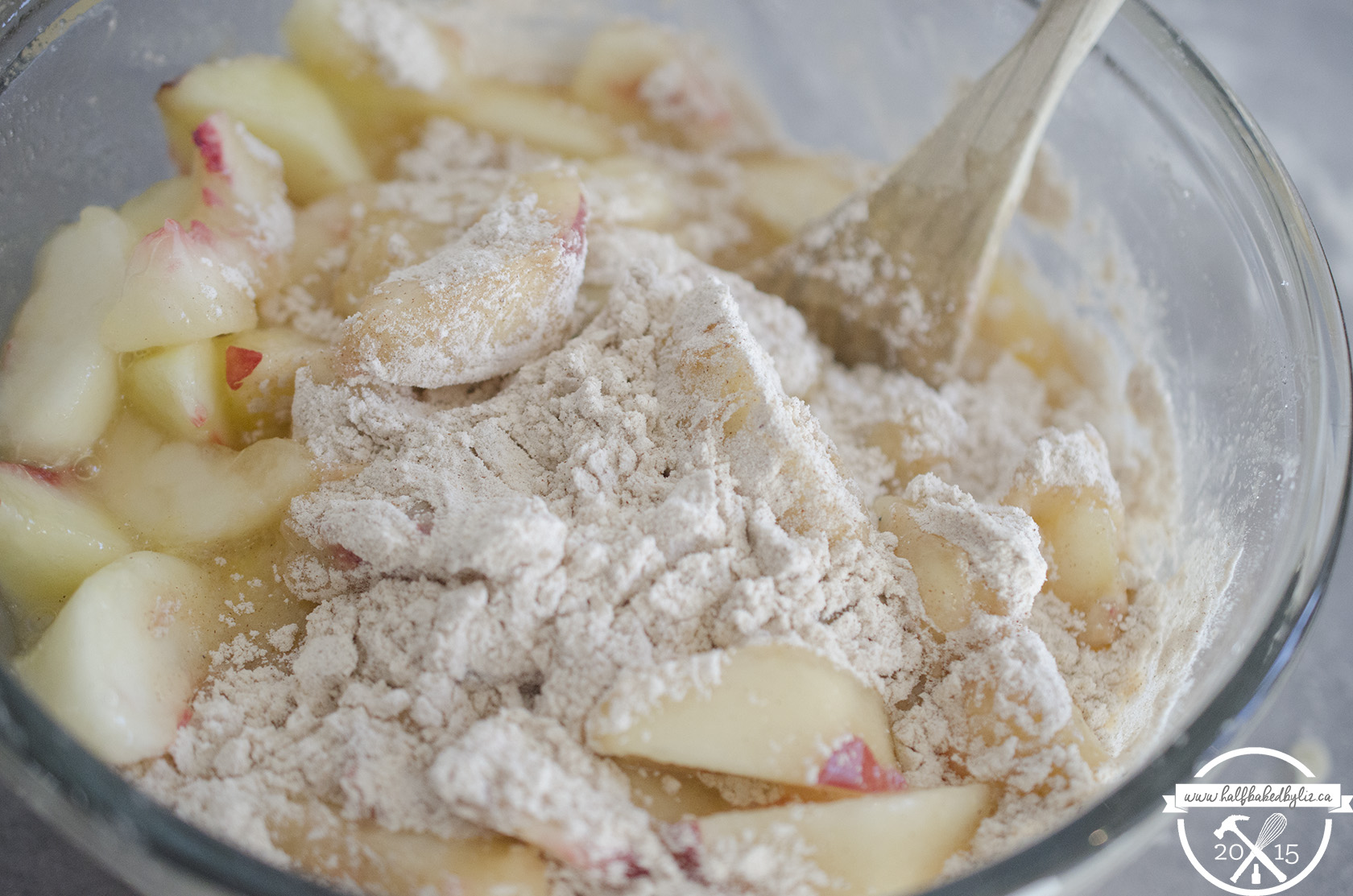 8 - Add Flour to Peaches