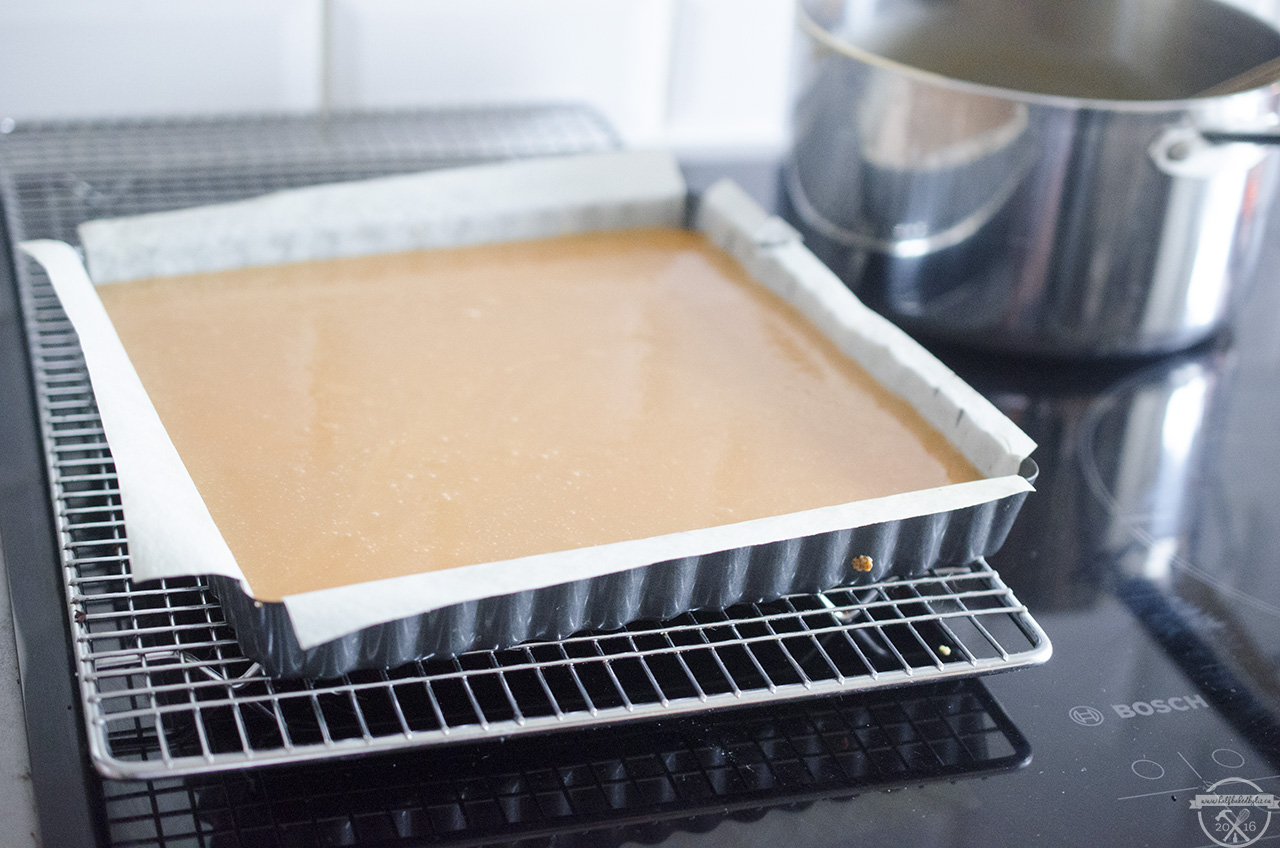 11 - Pour Caramel onto Shortbread